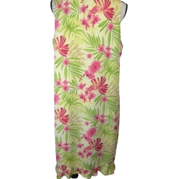 Hawaiian Print Silky Pull Over Sheath ‎ Dress/Cover-Up, Large Beachy Cruise - Picture 4 of 6